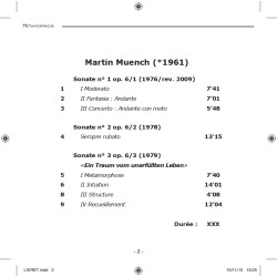 Martin Münch (1961-) Métamorphose. Rainer Maria Klaas piano